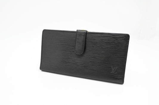 Louis Vuitton Viennois Long Wallet in Black Epi Leather