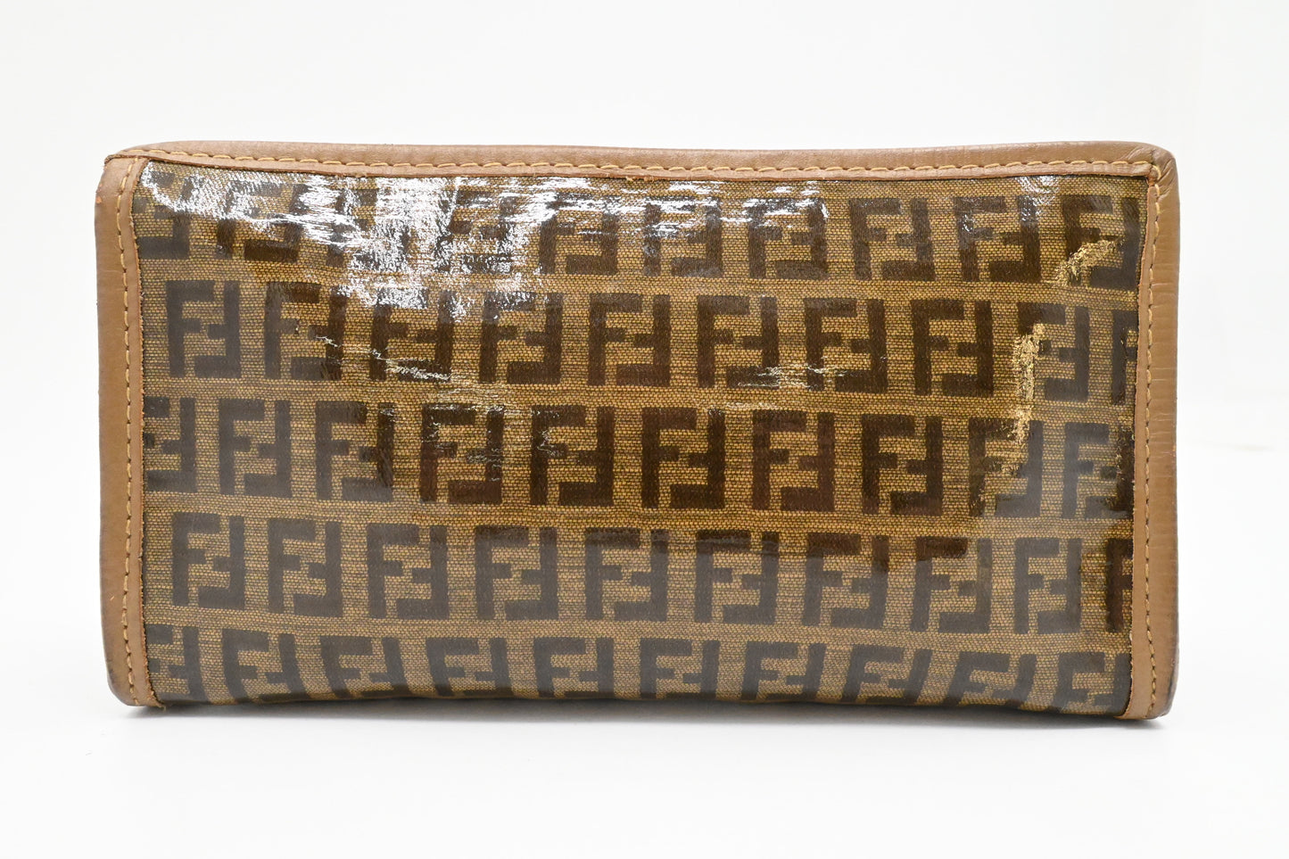 Fendi Pouch in Brown Zucchino Coated Canvas