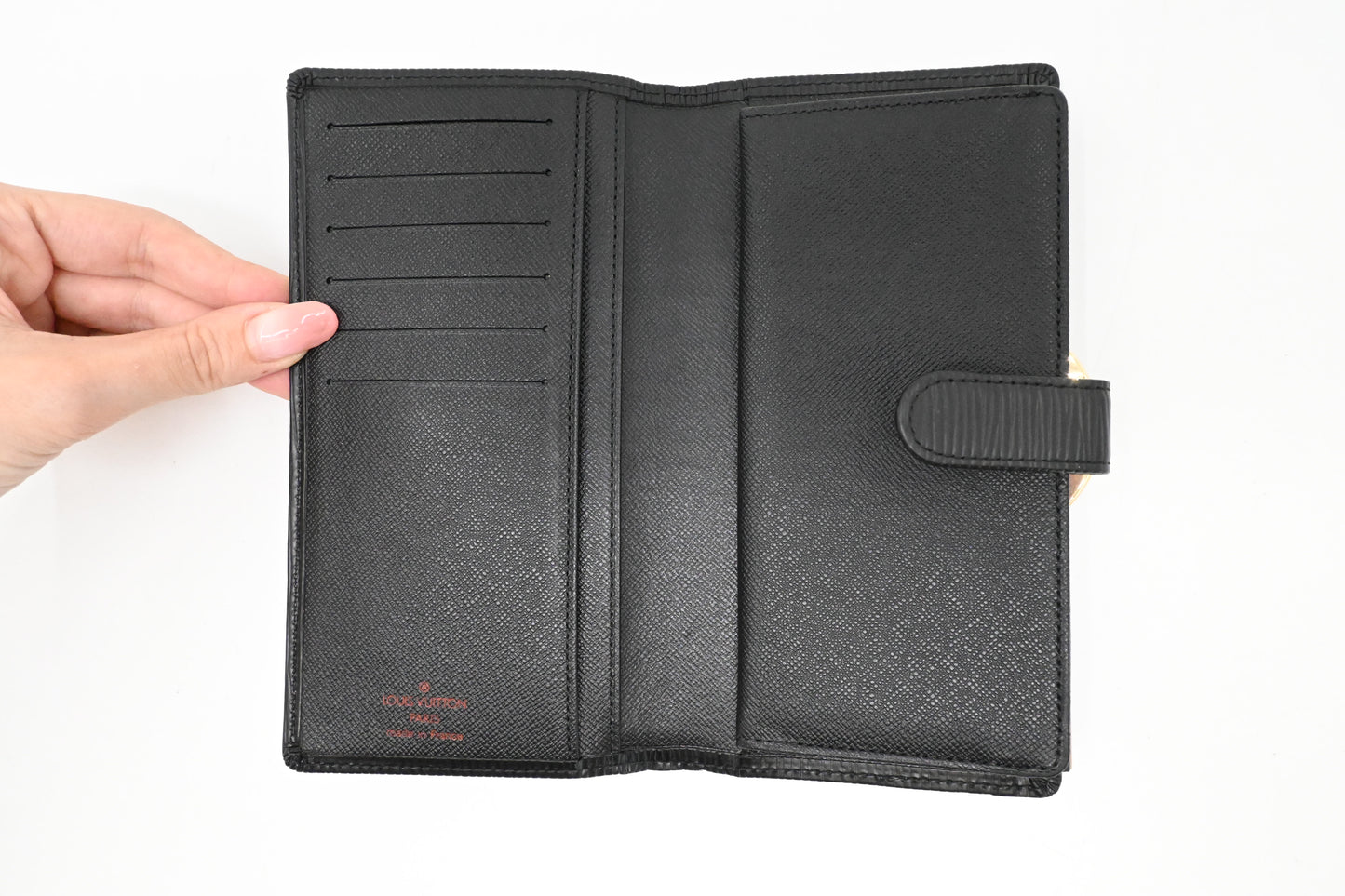 Louis Vuitton Viennois Long Wallet in Black Epi Leather