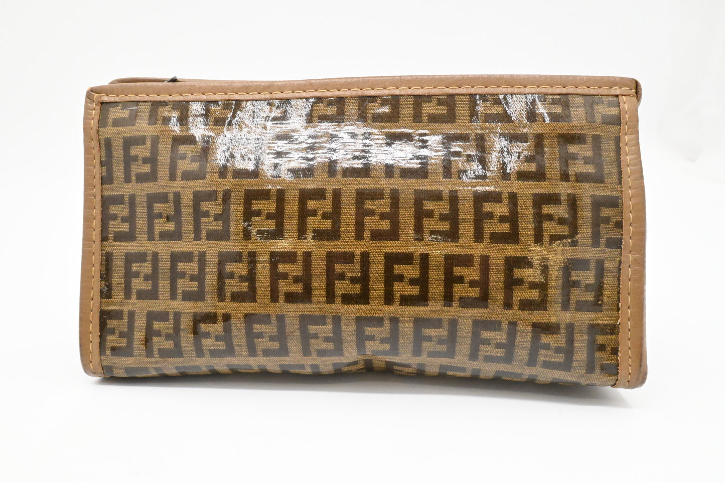 Fendi Pouch in Brown Zucchino Coated Canvas