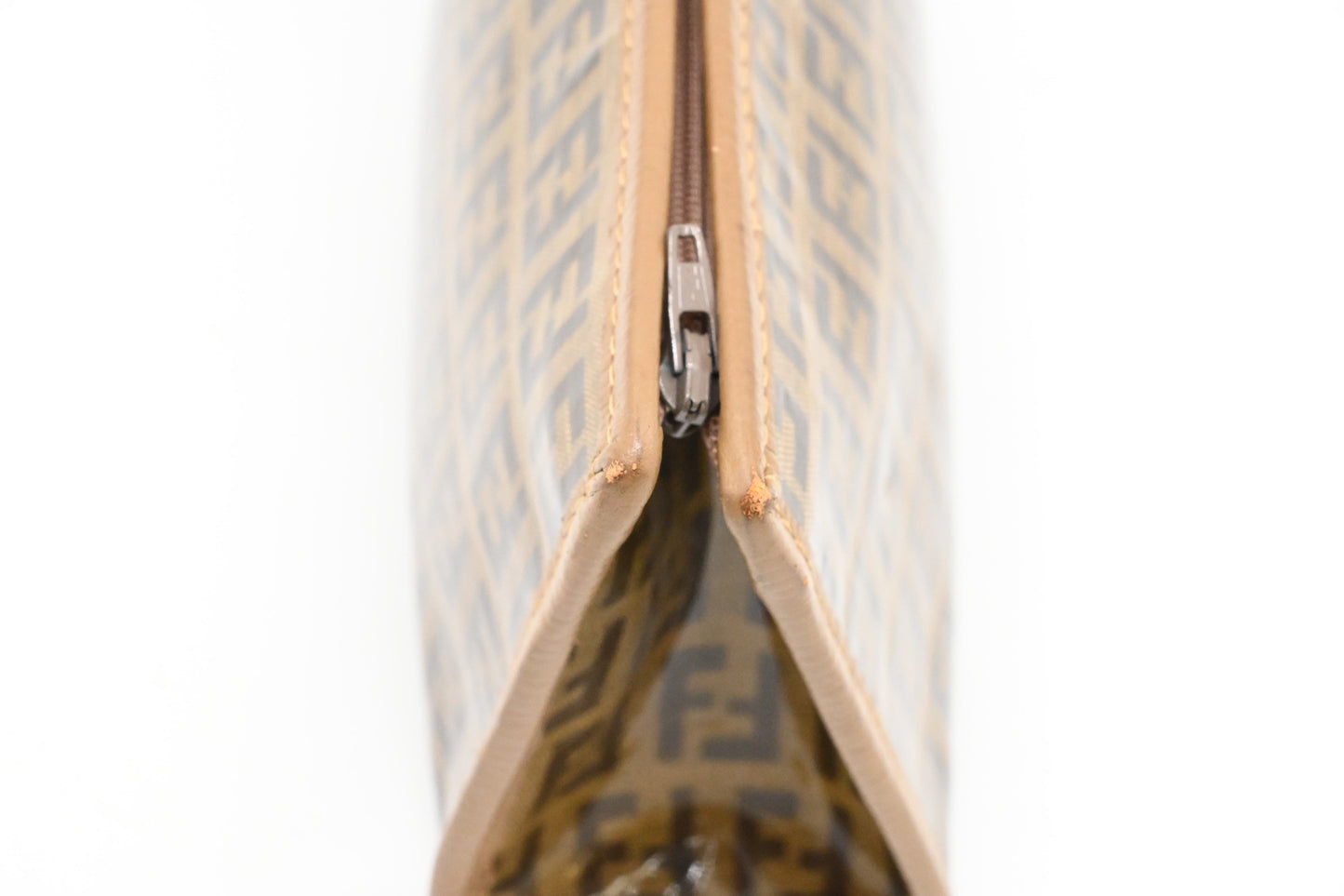 Fendi Pouch in Brown Zucchino Coated Canvas