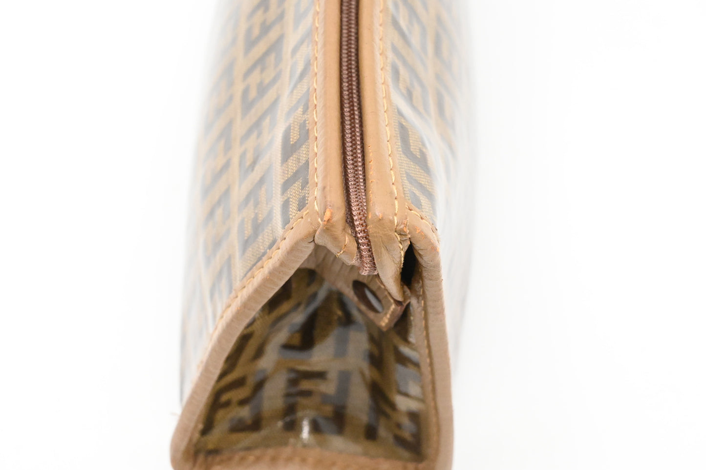 Fendi Pouch in Brown Zucchino Coated Canvas