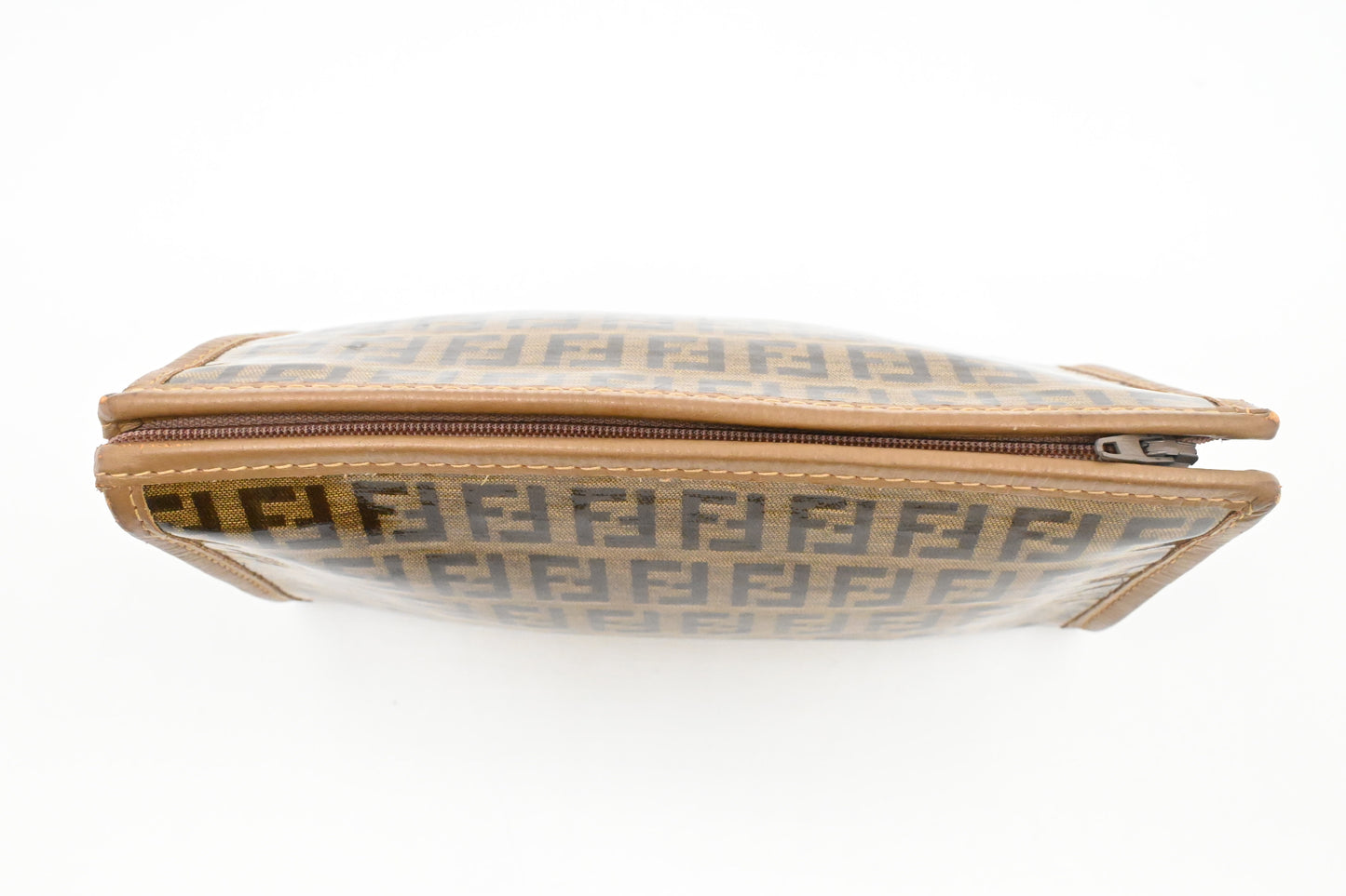 Fendi Pouch in Brown Zucchino Coated Canvas