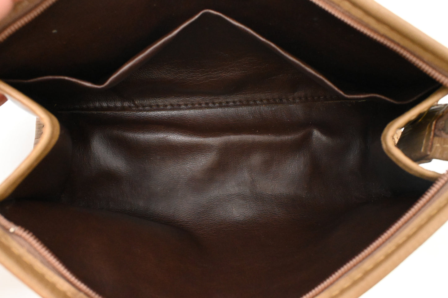 Fendi Pouch in Brown Zucchino Coated Canvas