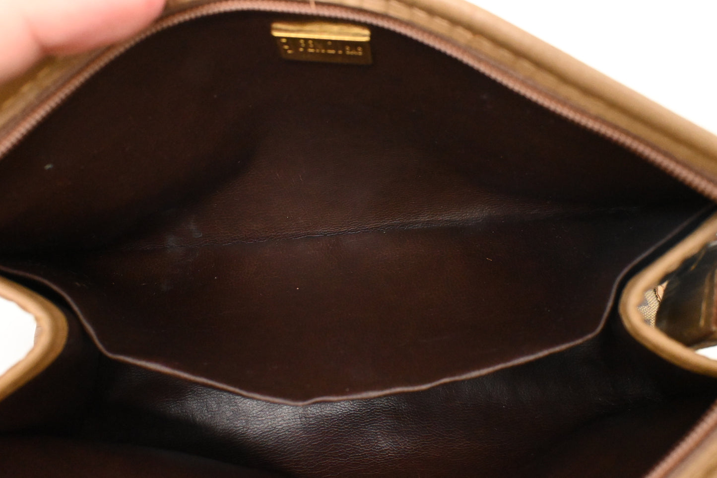 Fendi Pouch in Brown Zucchino Coated Canvas