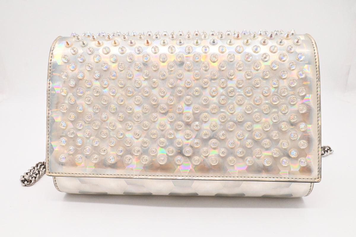 Louboutin Paloma Clutch on Chain in Iridescent Calfskin Leather