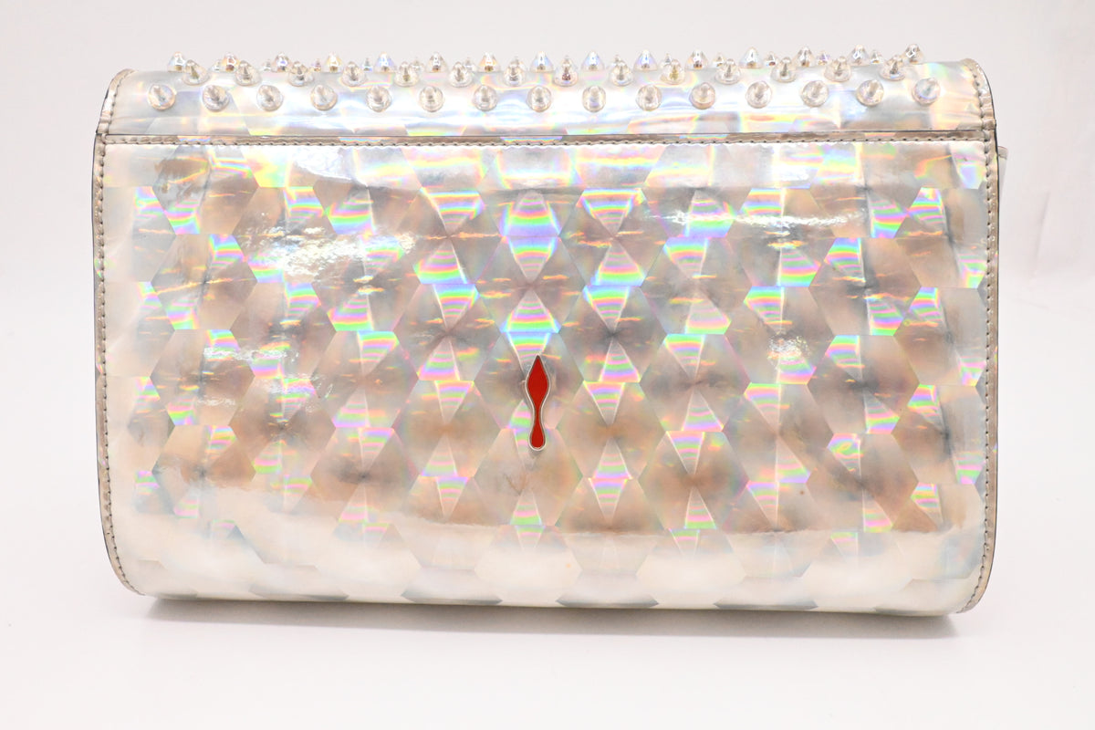 Louboutin Paloma Clutch on Chain in Iridescent Calfskin Leather