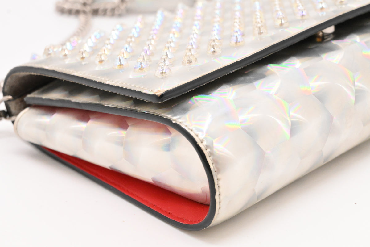 Louboutin Paloma Clutch on Chain in Iridescent Calfskin Leather