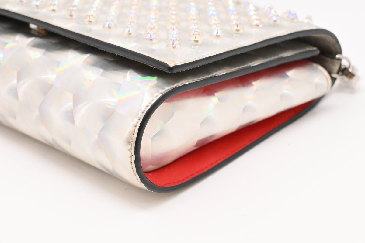 Louboutin Paloma Clutch on Chain in Iridescent Calfskin Leather