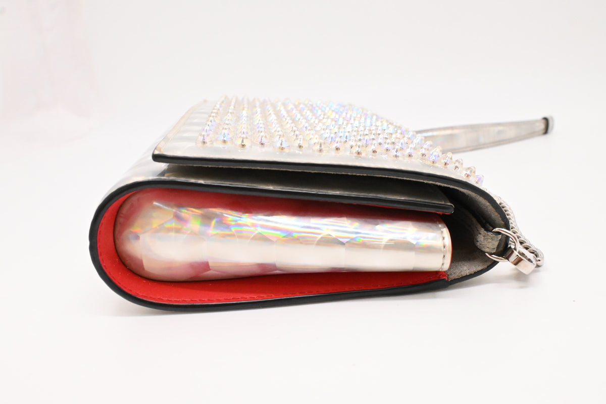 Louboutin Paloma Clutch on Chain in Iridescent Calfskin Leather