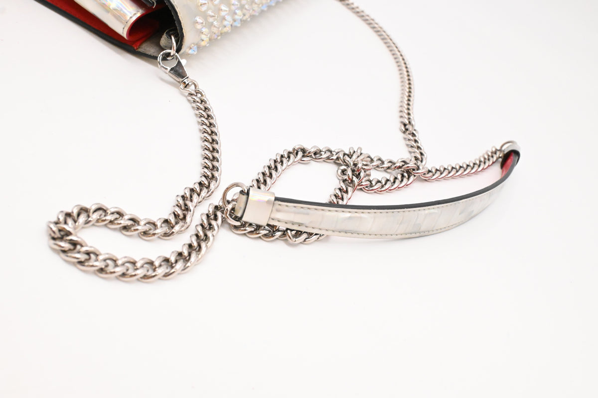Louboutin Paloma Clutch on Chain in Iridescent Calfskin Leather