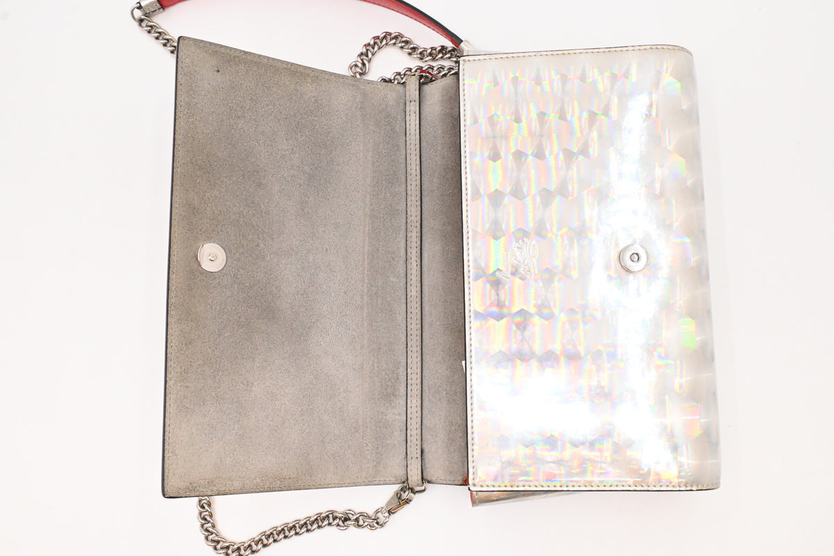 Louboutin Paloma Clutch on Chain in Iridescent Calfskin Leather