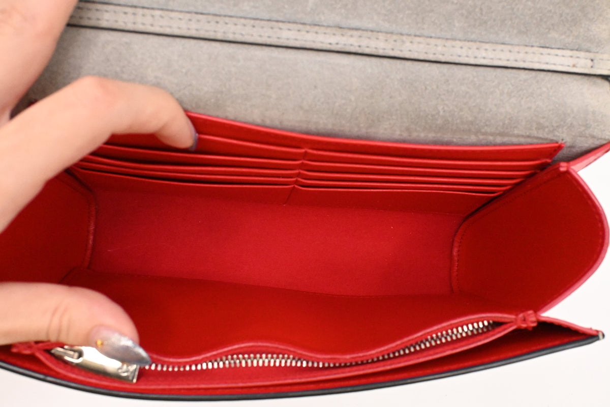 Louboutin Paloma Clutch on Chain in Iridescent Calfskin Leather