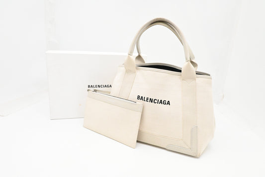Balenciaga Cabas Small in Ivory White Canvas