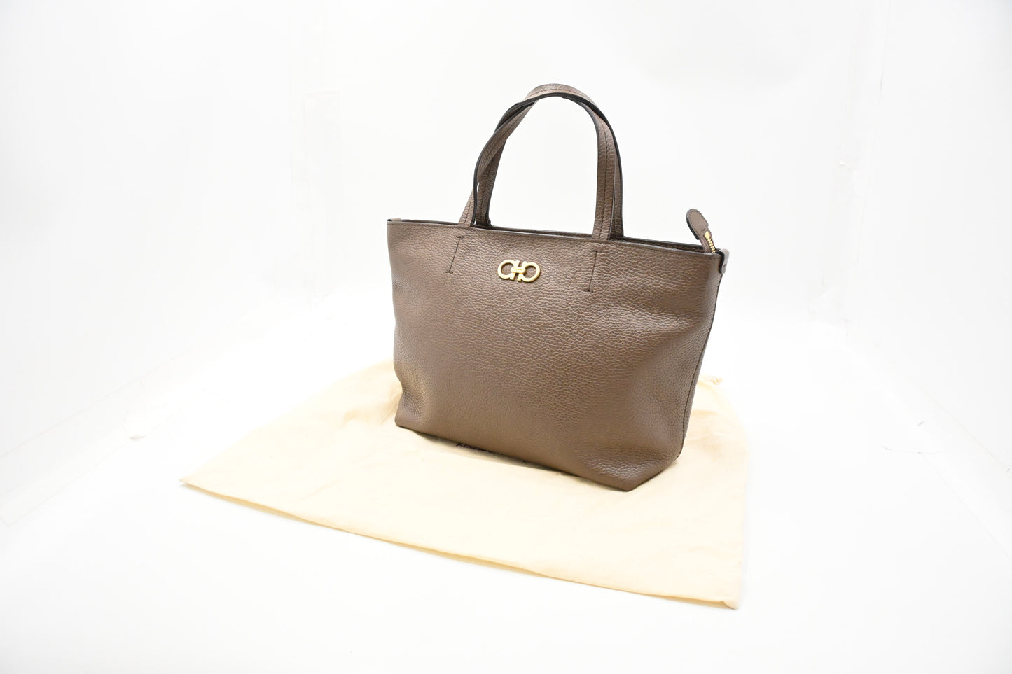 Ferragamo Mini Tote in Brown Leather