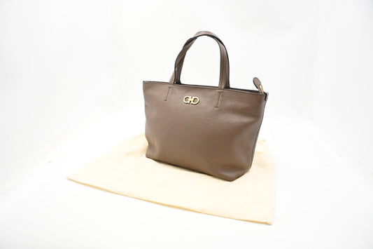 Ferragamo Mini Tote in Brown Leather