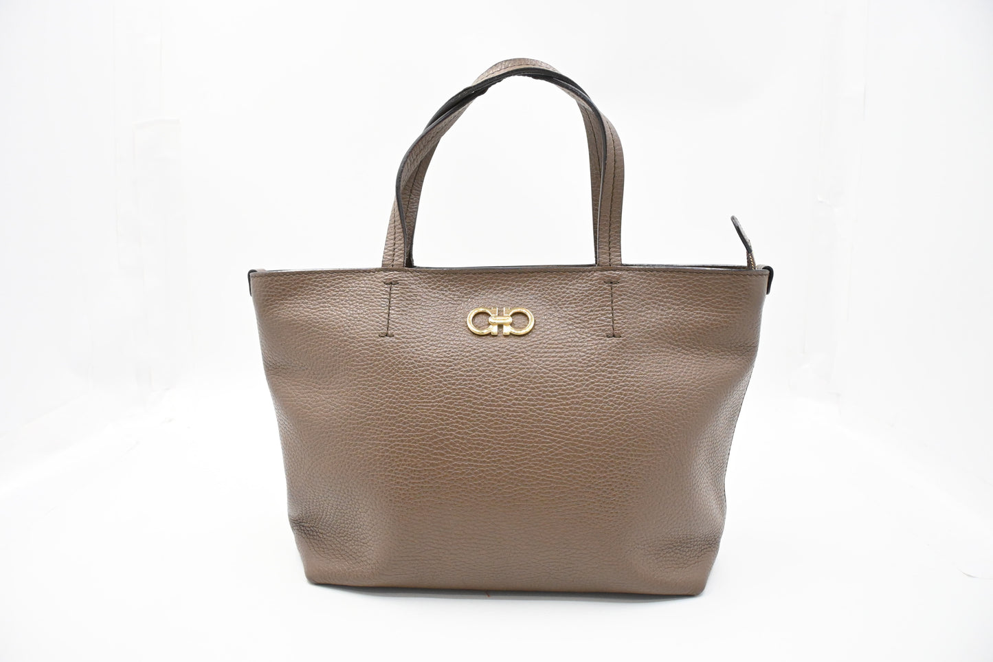 Ferragamo Mini Tote in Brown Leather