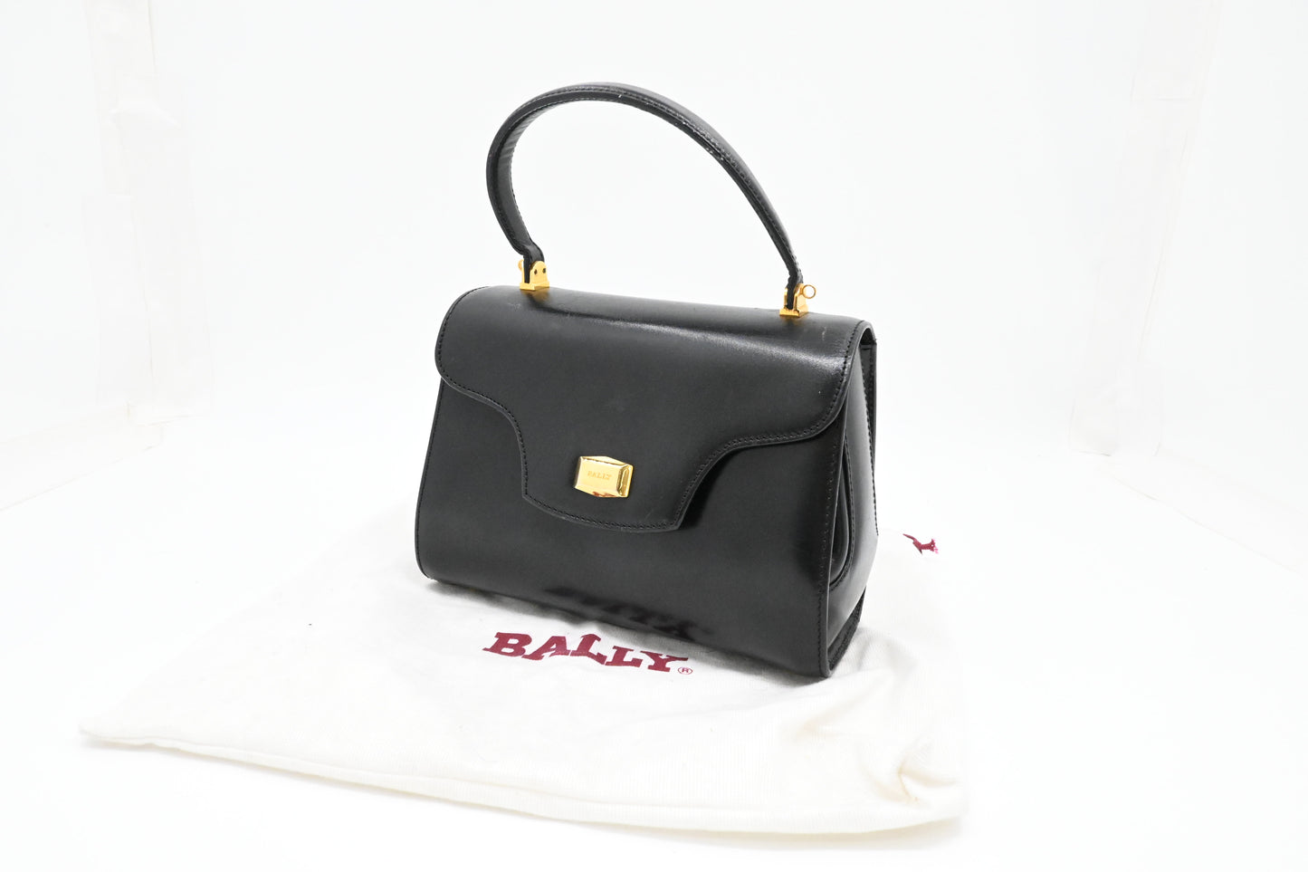 Bally Top Handle Handbag in Black Leather