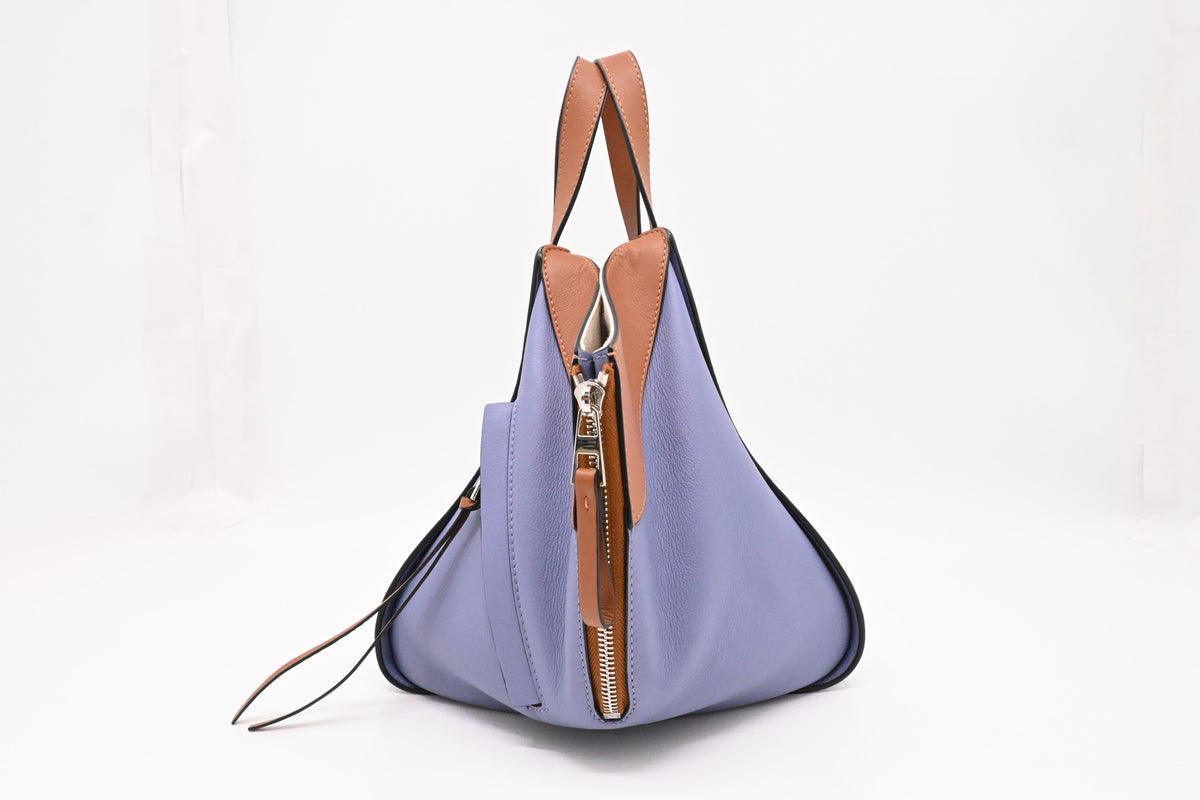 Loewe Small Hammock in White, Blue and Brown Leather