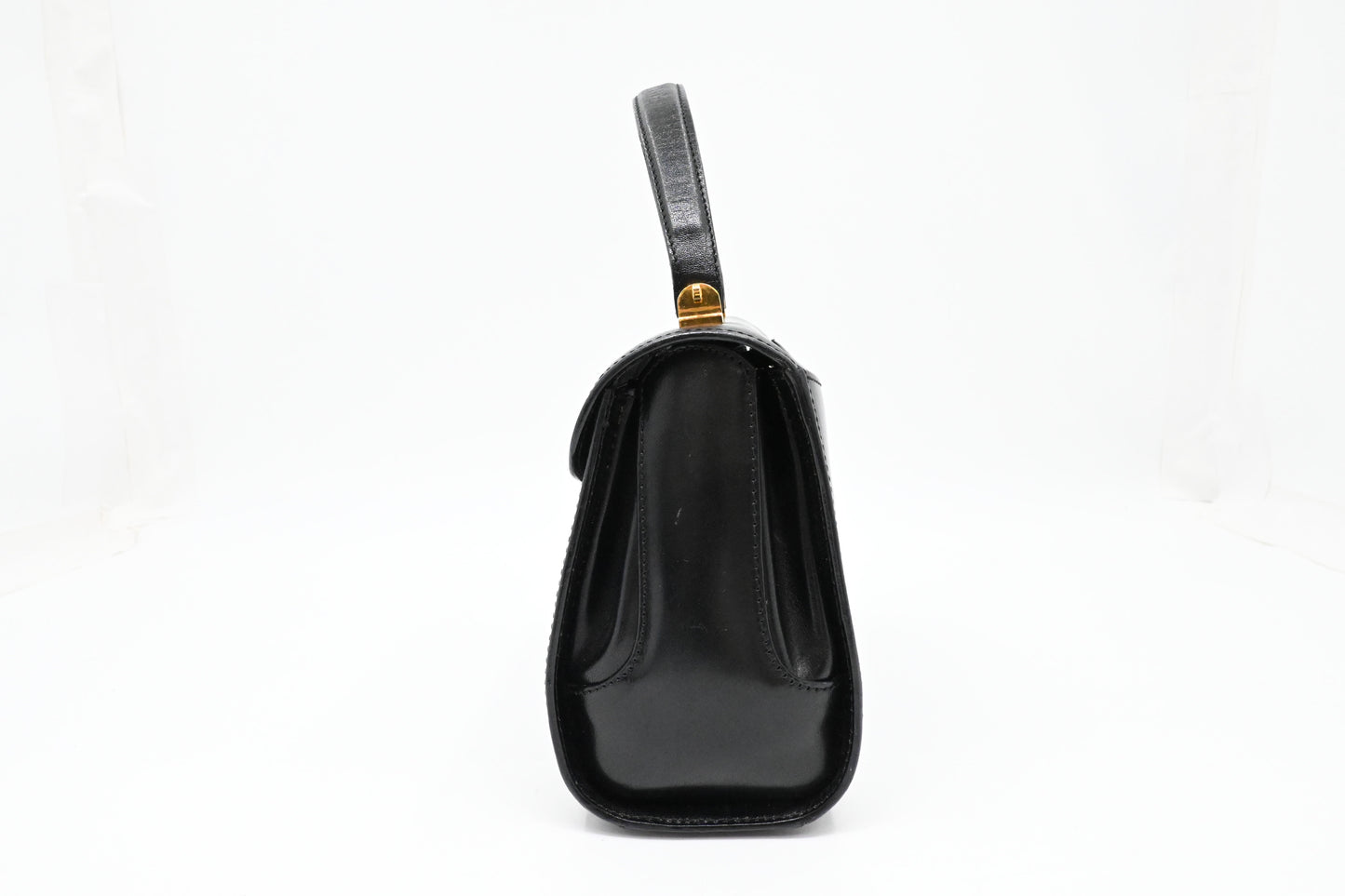 Bally Top Handle Handbag in Black Leather