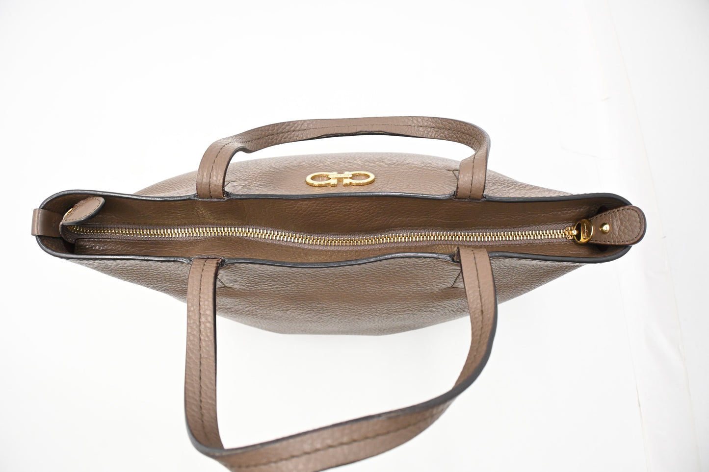 Ferragamo Mini Tote in Brown Leather