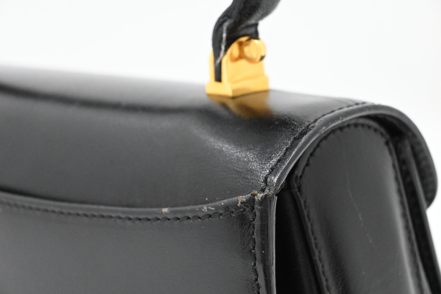 Bally Top Handle Handbag in Black Leather