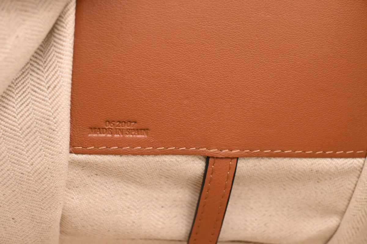 Loewe Small Hammock in White, Blue and Brown Leather