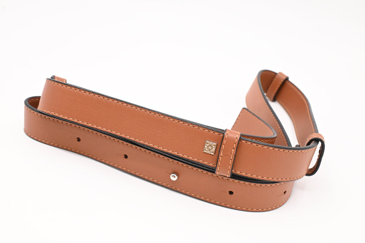 Loewe Small Hammock in White, Blue and Brown Leather
