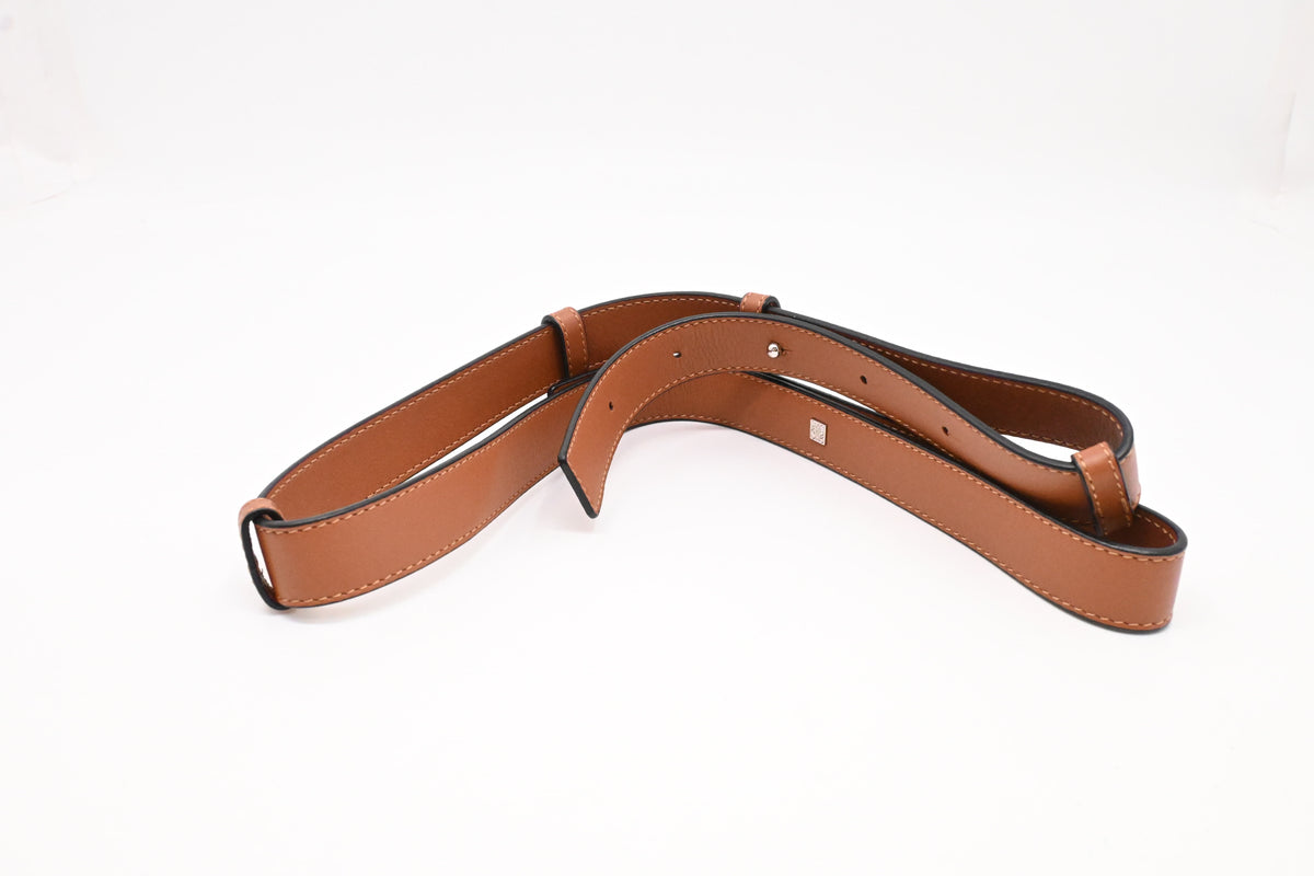 Loewe Small Hammock in White, Blue and Brown Leather
