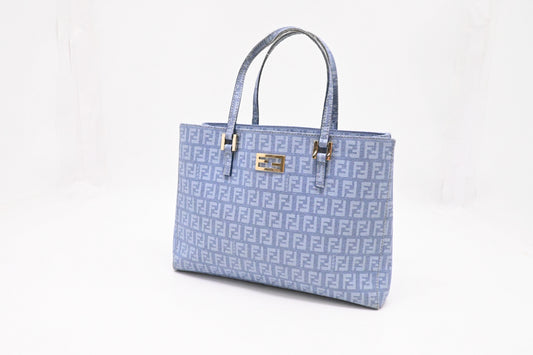 Fendi Handbag in Blue Zucchino Canvas