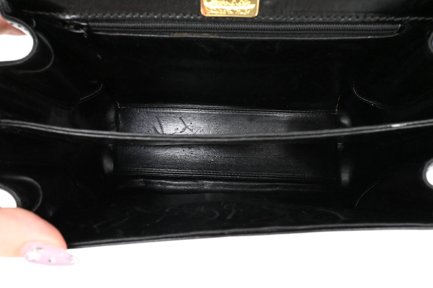 Bally Top Handle Handbag in Black Leather