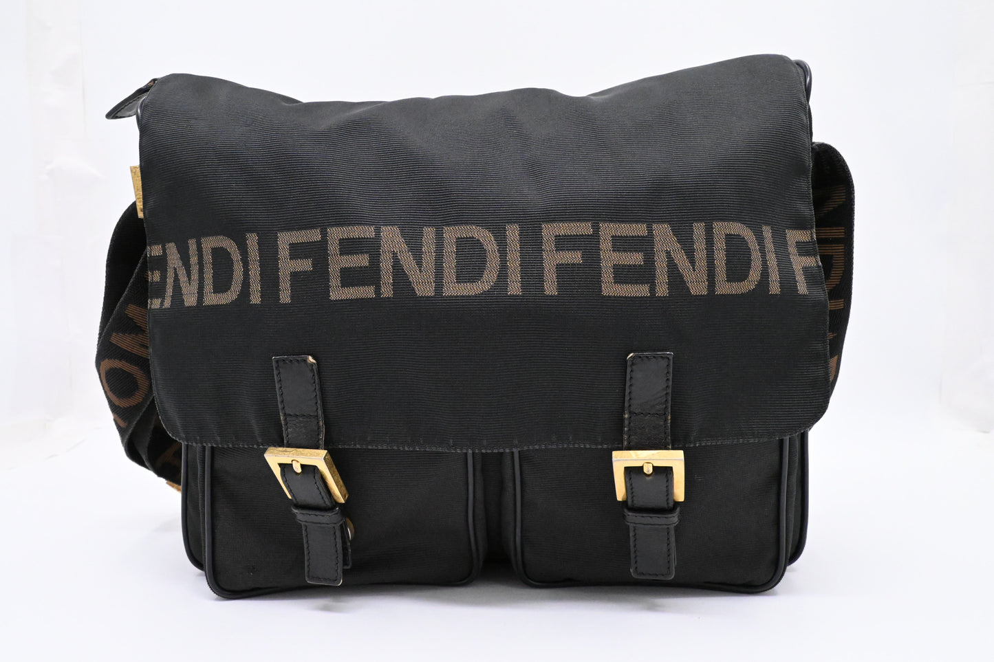 Fendi Messenger Bag in Black Canvas