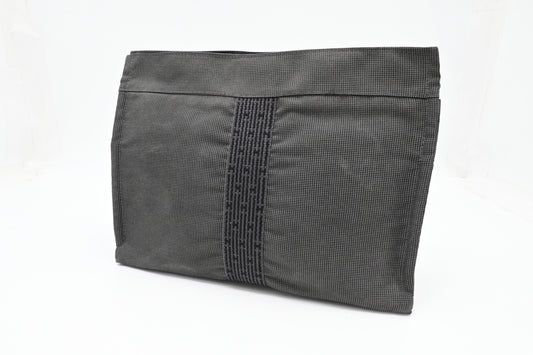 Hermes Pouch in Gray Herline Canvas