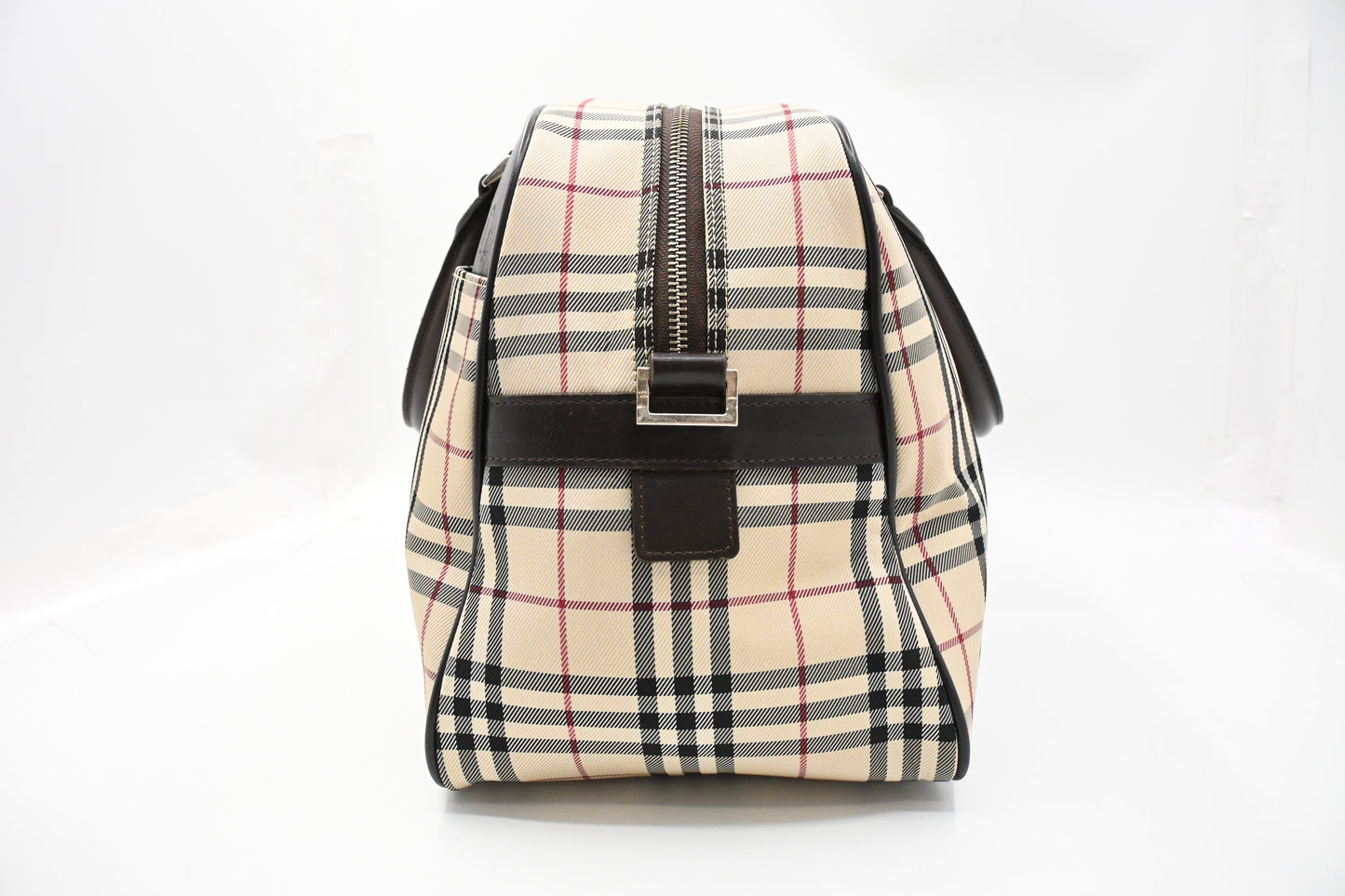 Burberry Travel Bag in Cream Checked Canvas
