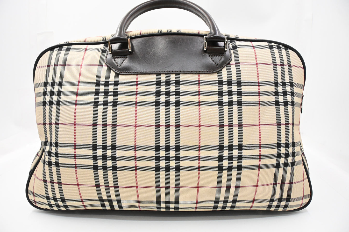 Burberry Travel Bag in Cream Checked Canvas