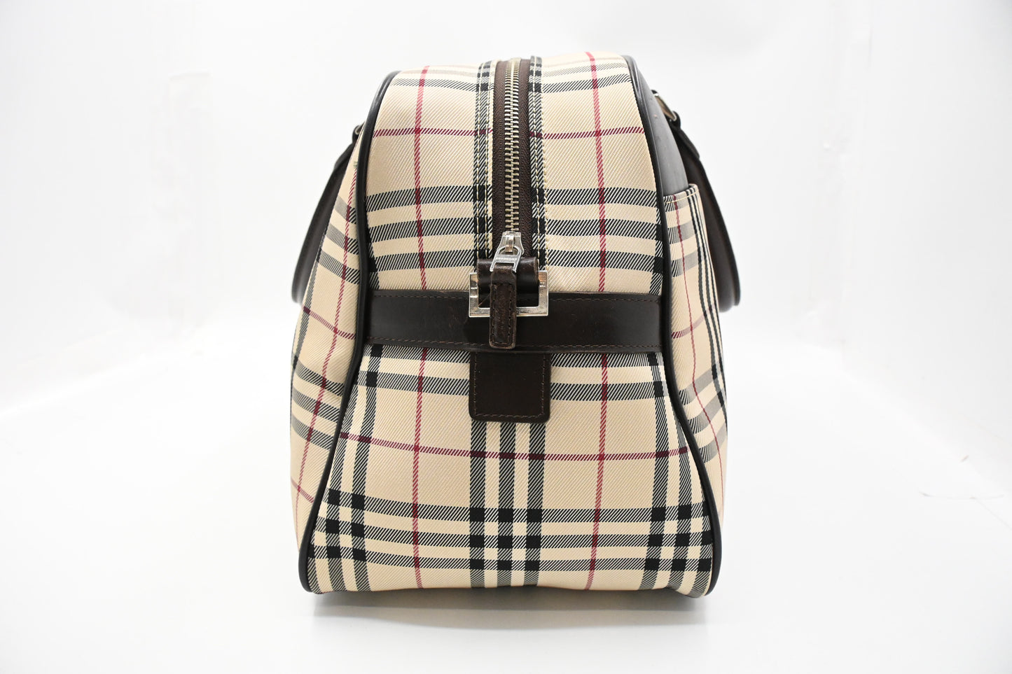 Burberry Travel Bag in Cream Checked Canvas