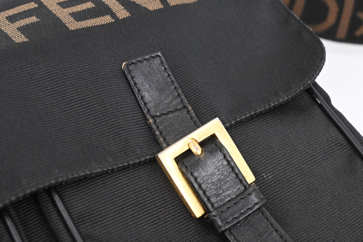 Fendi Messenger Bag in Black Canvas