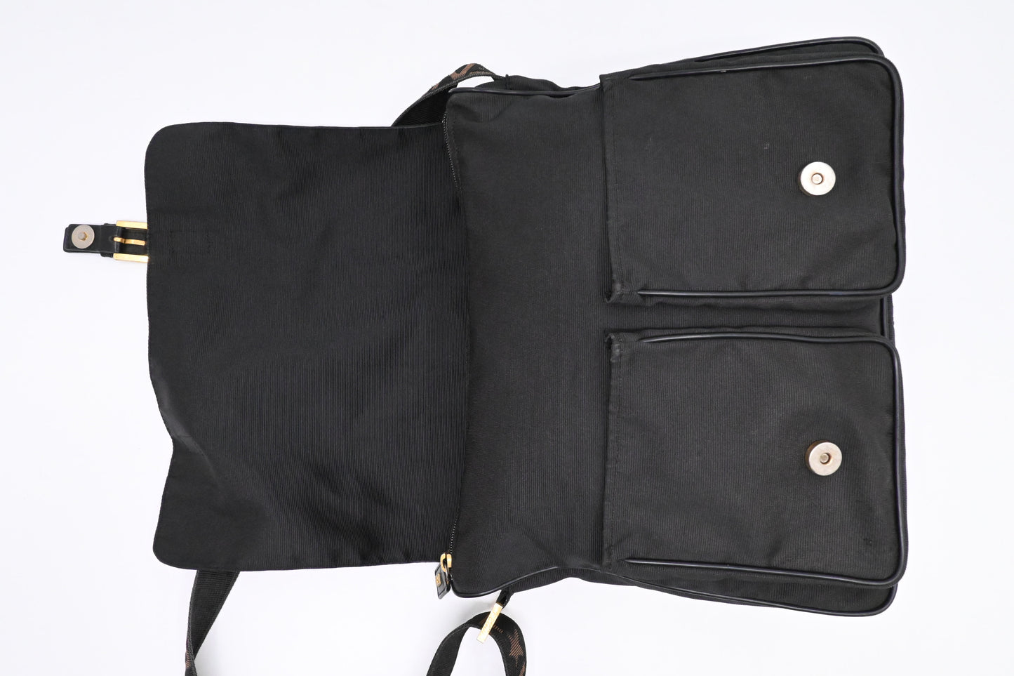Fendi Messenger Bag in Black Canvas