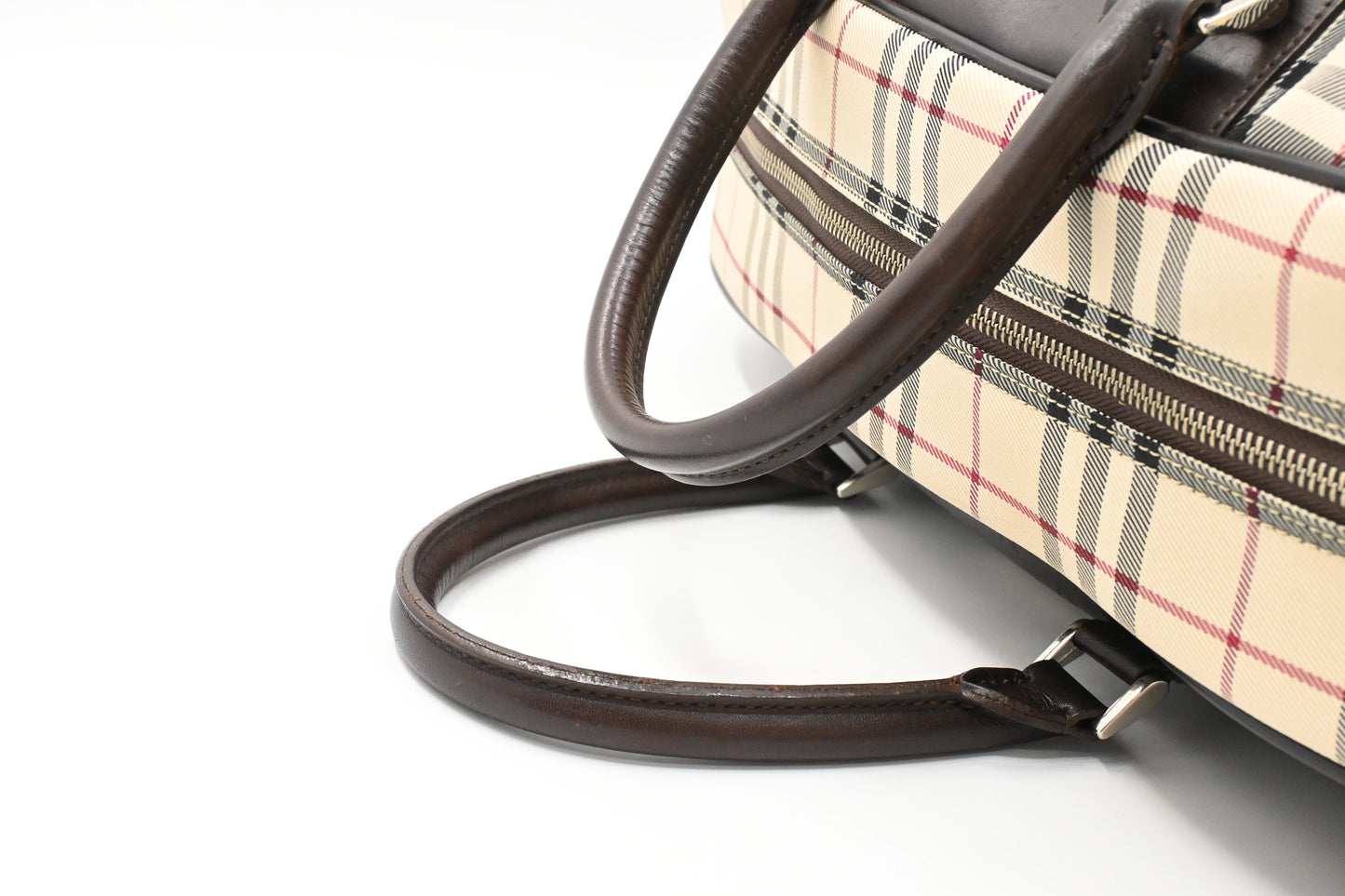 Burberry Travel Bag in Cream Checked Canvas