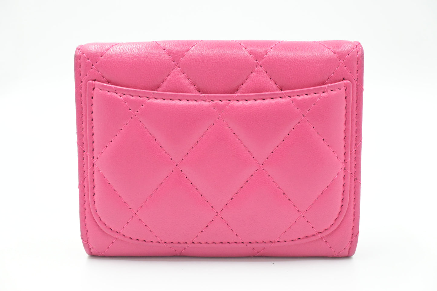Chanel Compact Wallet in Pink Matelassé Leather