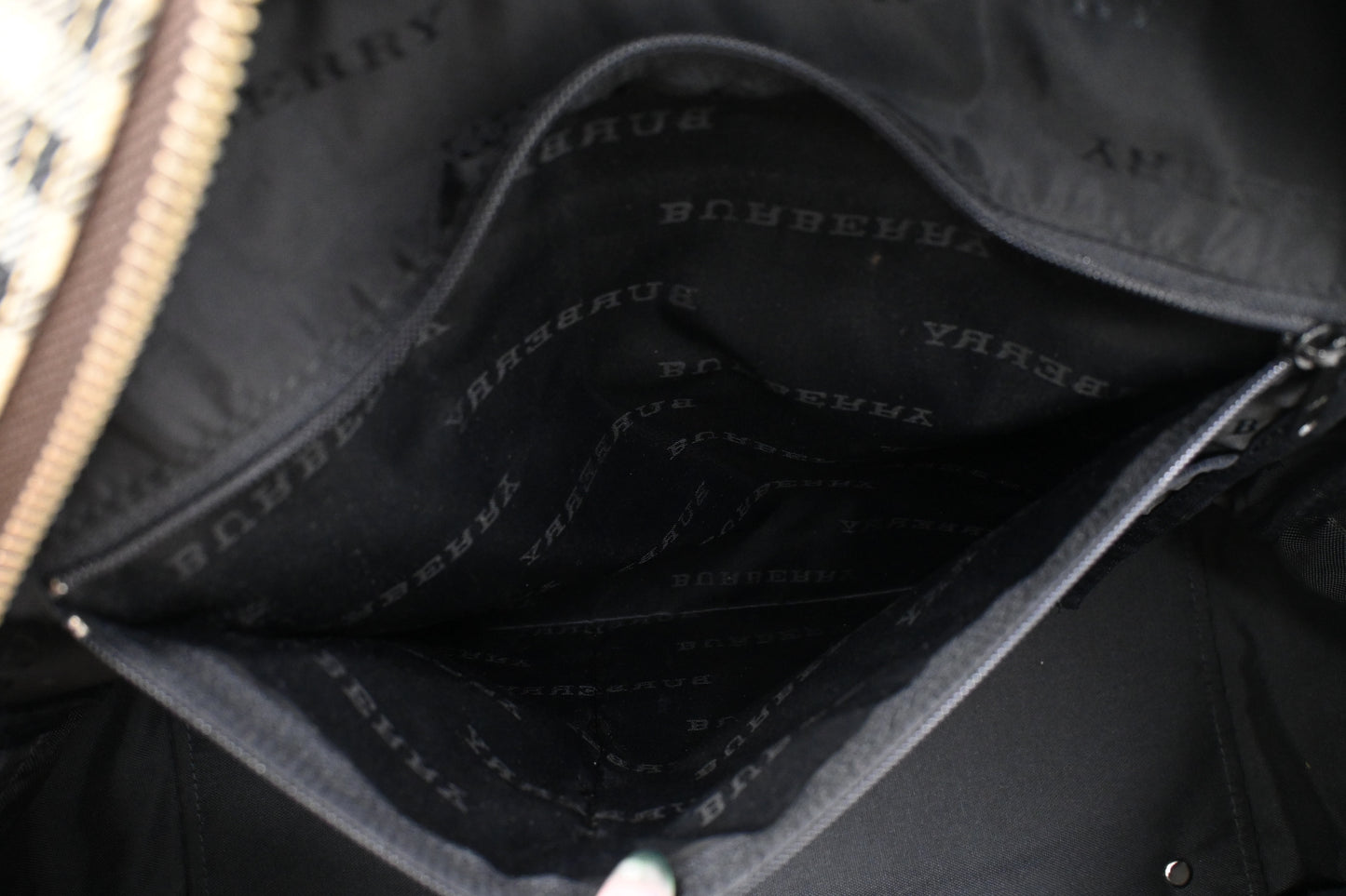 Burberry Travel Bag in Cream Checked Canvas
