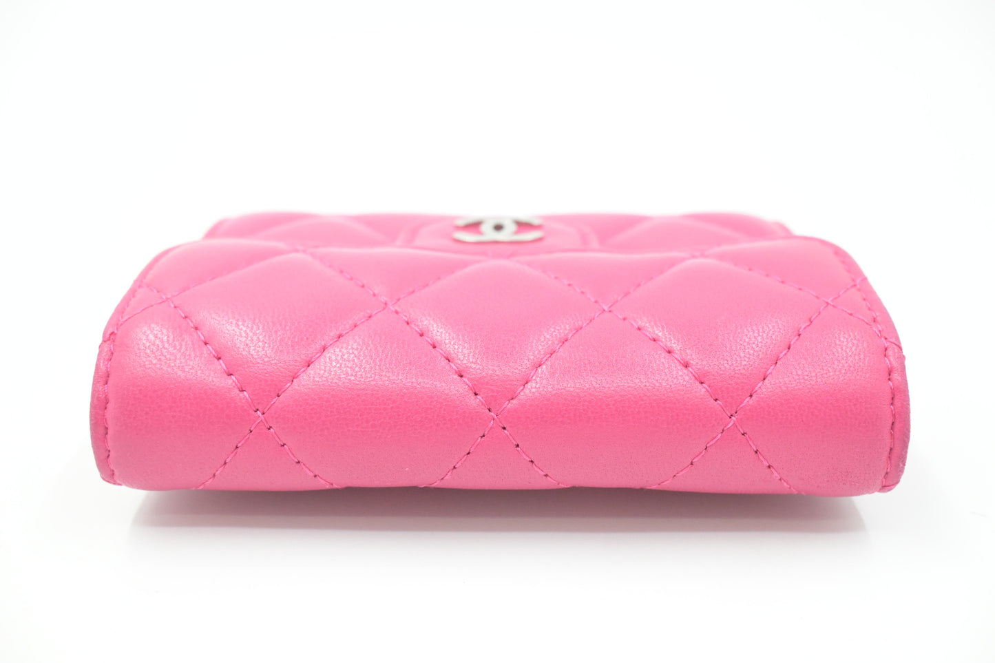 Chanel Compact Wallet in Pink Matelassé Leather