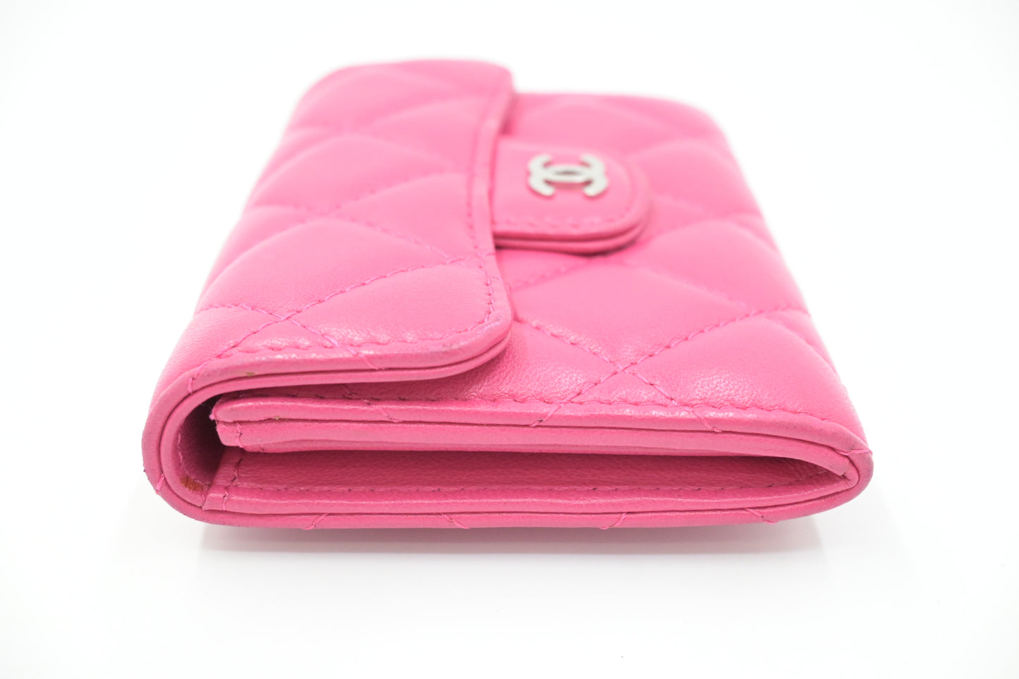 Chanel Compact Wallet in Pink Matelassé Leather