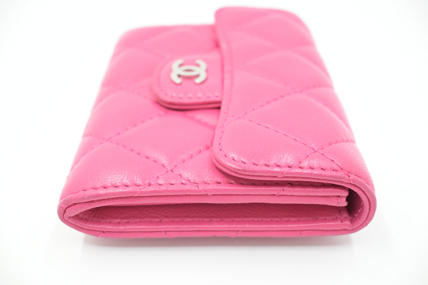 Chanel Compact Wallet in Pink Matelassé Leather