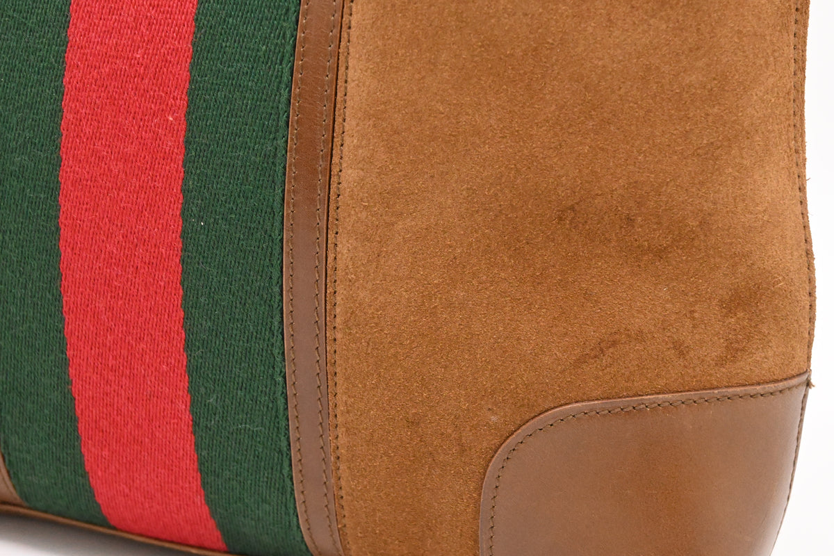 Gucci Shoulder Bag in Brown Suede Leather