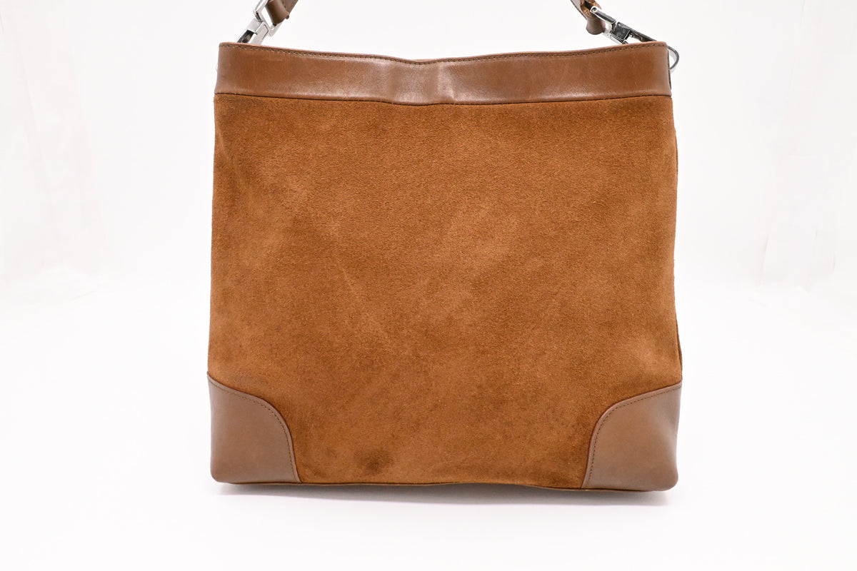 Gucci Shoulder Bag in Brown Suede Leather