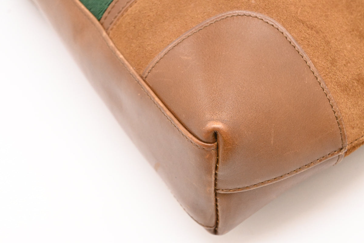 Gucci Shoulder Bag in Brown Suede Leather