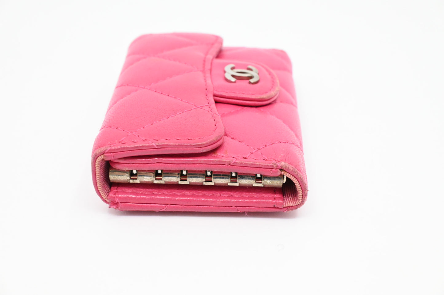 Chanel Classic 6 Key Case in Pink Mattelassé Leather