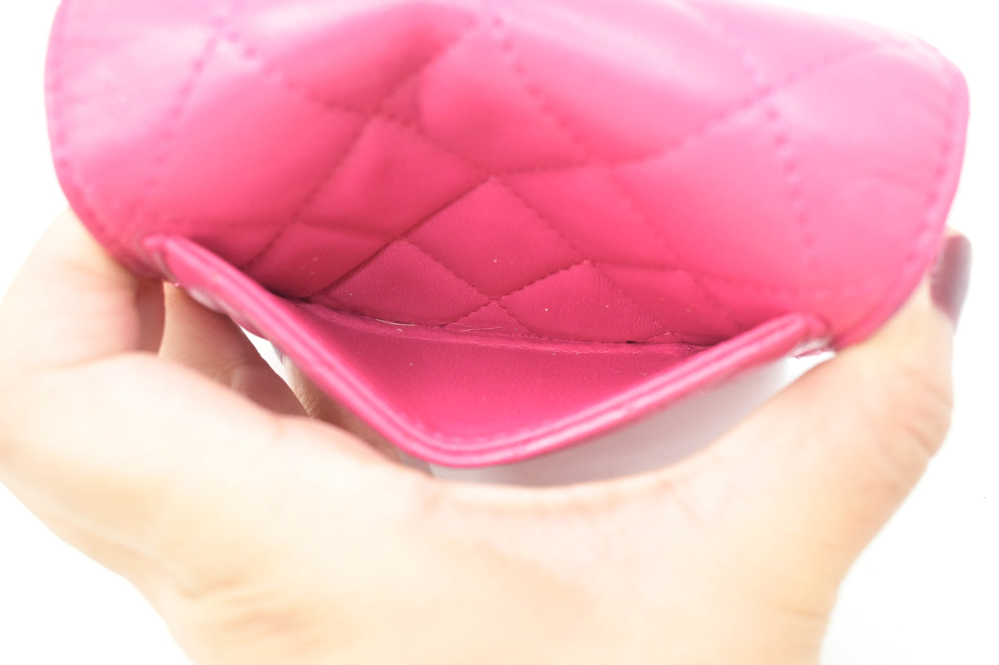 Chanel Compact Wallet in Pink Matelassé Leather