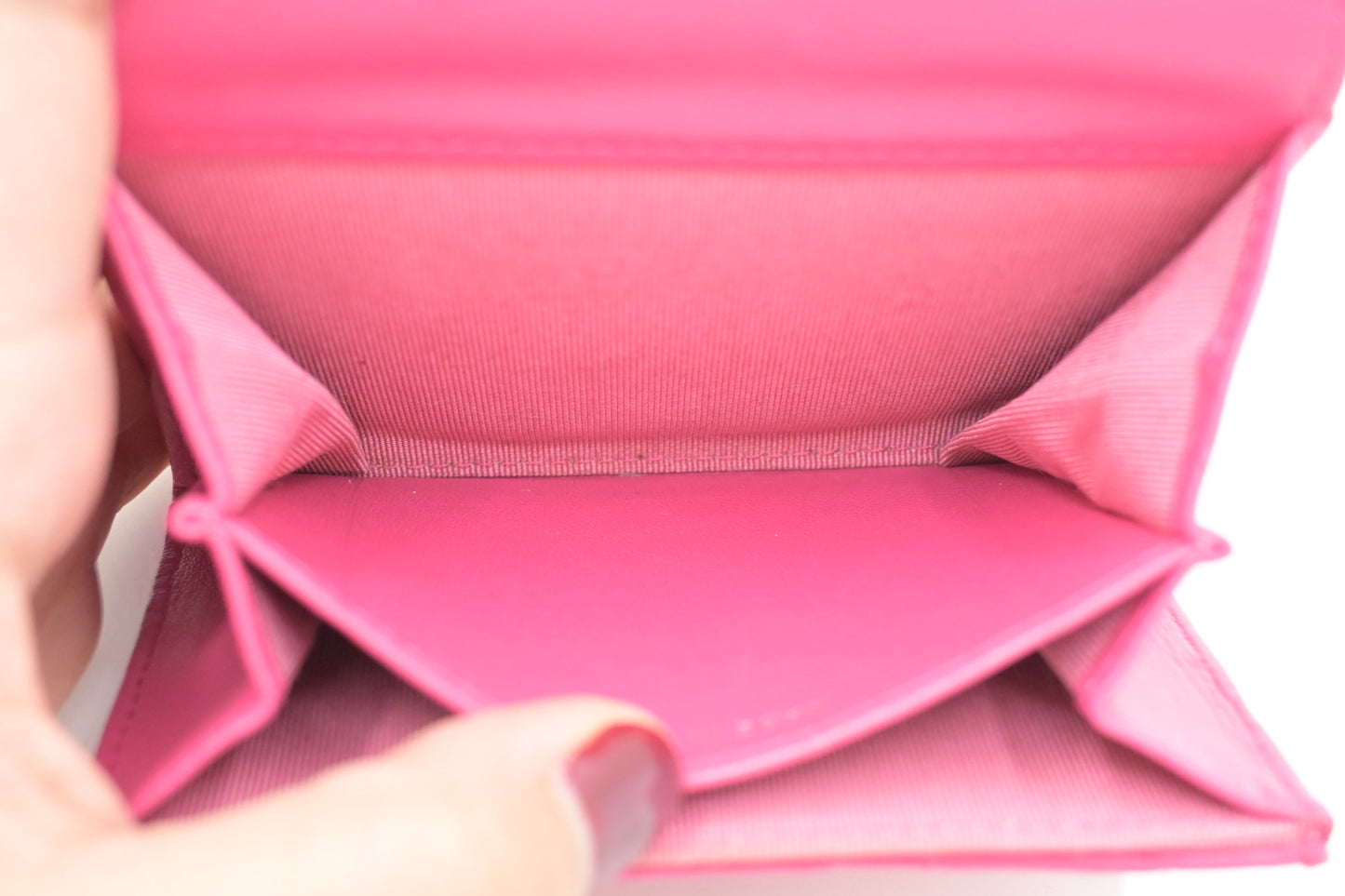 Chanel Compact Wallet in Pink Matelassé Leather